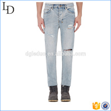 Pantalones vaqueros de cintura alta de mezclilla azul jeans estilo jogger pantalones para hombres